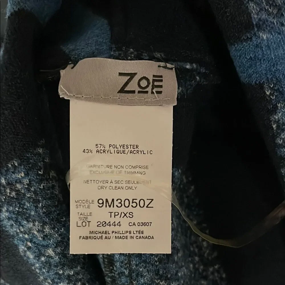 Zoe Blue Patchwork Cardigan Sweater, Women’s XS - Picture 4 of 4